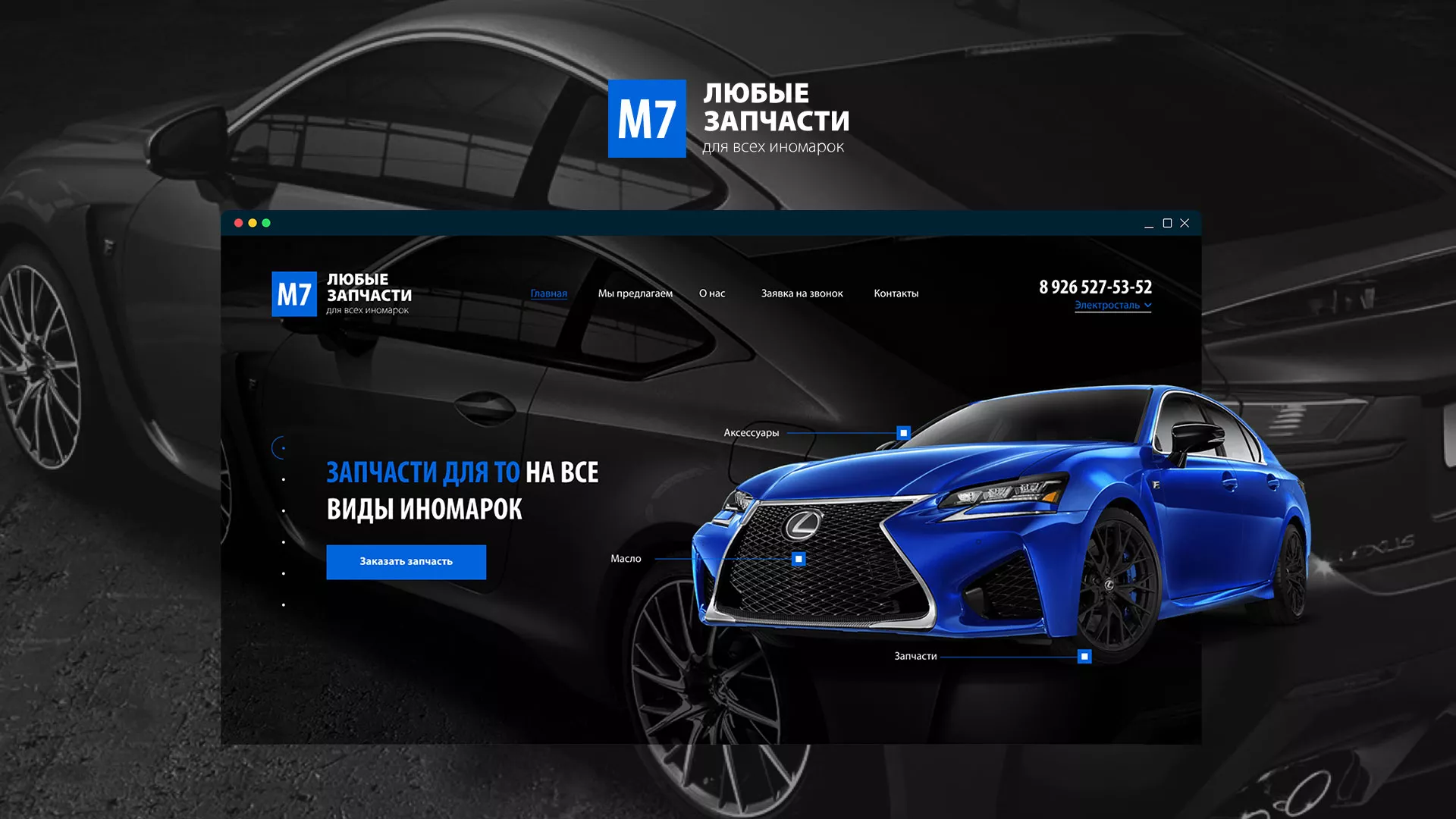 Разработка сайта магазина автозапчастей «М7» в Горнозаводске