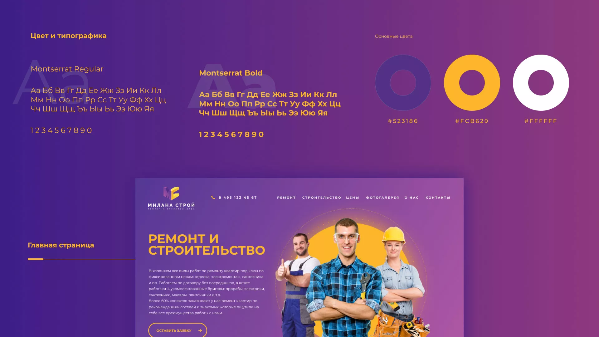 Разработка сайта строительной компании «Милана-Строй» в Горнозаводске